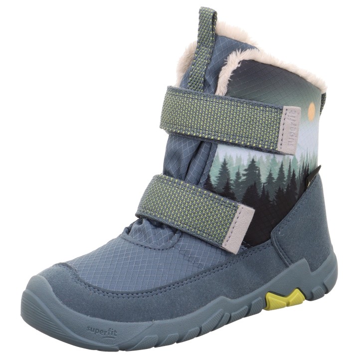 Superfit Winterstiefel "TRACE WMS: mittel", Barfußschuh, Klettstiefel, Winterschuh mit Digital Druck