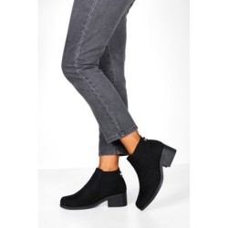 Chelsea-Stiefel Mit Tiefem Blockabsatz - Schwarz - 40, Schwarz