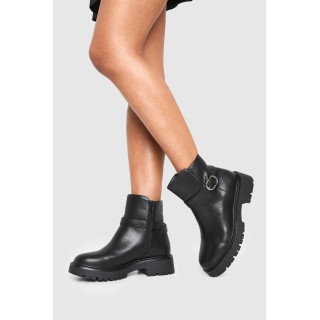 Breite Passform Chelsea-Stiefel Mit Klobiger Schnalle - Black - 38, Black