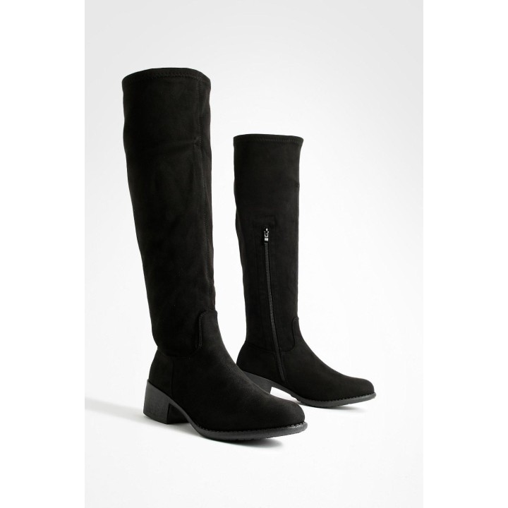 Kniehohe Stiefel - Schwarz - 38, Schwarz