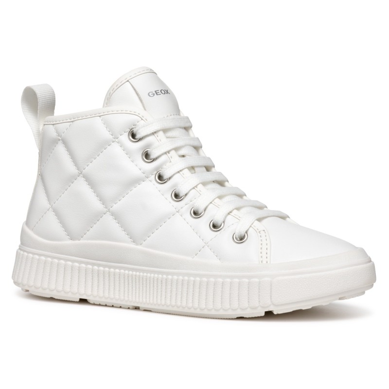 Geox Sneaker "J LAQUINNY GIRL B", High Top Sneaker, Schnürboots, Freizeitschuh mit Reißverschluss