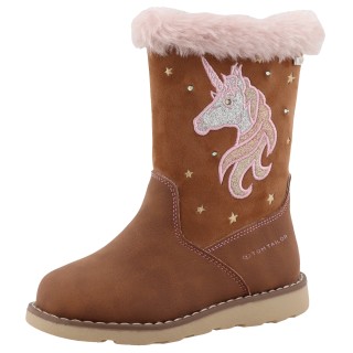 TOM TAILOR Winterstiefel "Blinkschuh", Langschafttstiefel, Kinderstiefel mit blinkendem Einhornmotiv