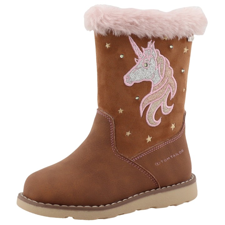TOM TAILOR Winterstiefel "Blinkschuh", Langschafttstiefel, Kinderstiefel mit blinkendem Einhornmotiv