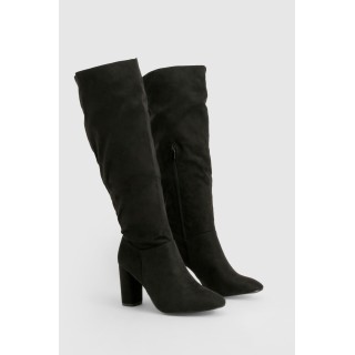 Breite Passform Overknee-Stiefel Mit Blockabsatz - Black - 38, Black