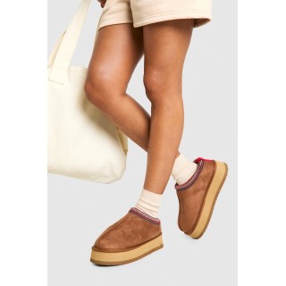 Kuschelige Platform-Mules - Chestnut - 40, Chestnut