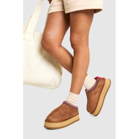 Kuschelige Platform-Mules - Chestnut - 40, Chestnut