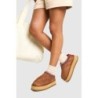 Kuschelige Platform-Mules - Chestnut - 40, Chestnut
