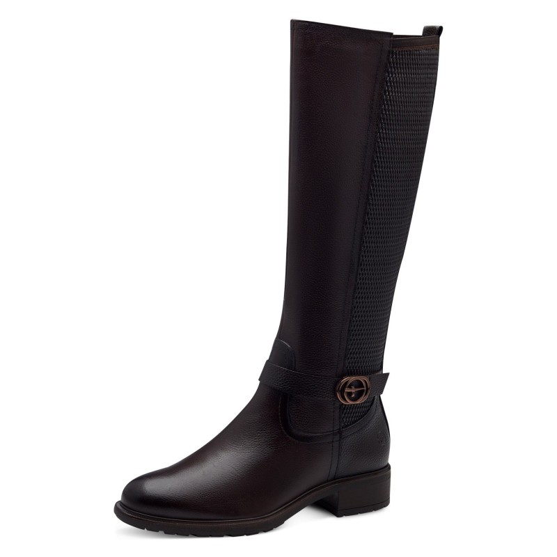 Tamaris Stiefel, Blockabsatz, Langschaftstiefel mit XS-Schaft und Stretchfunktion