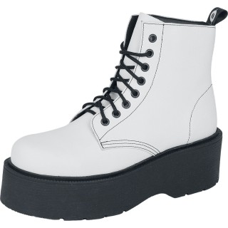 Altercore - Gothic Boot - Adara Vegan - EU36 bis EU39 - für Damen - Größe EU37 - weiß/schwarz