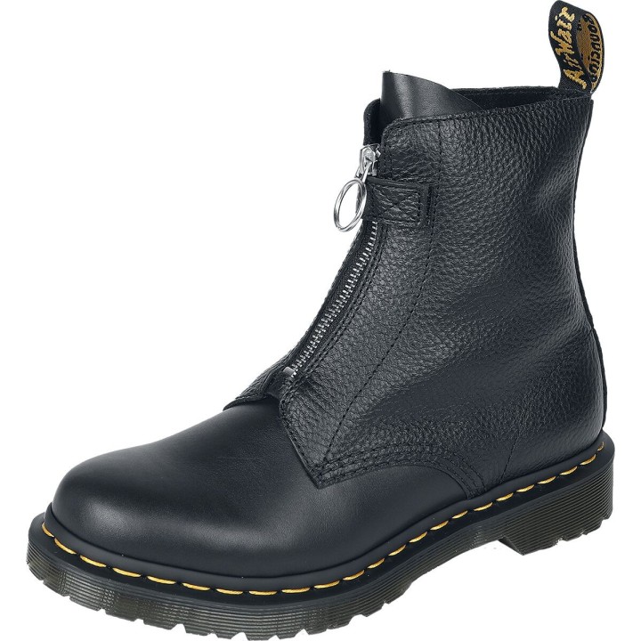 Dr. Martens  1460 Pascal Frnt Zip - Black Wanama & Black Milled Nappa  Boots  schwarz