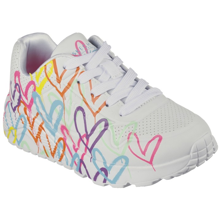 Skechers Sneaker "JGoldcrown: Uno Lite - Spread the Love", Chunky Sneaker, Pleatausneaker, Retro Sneaker mit allover Print