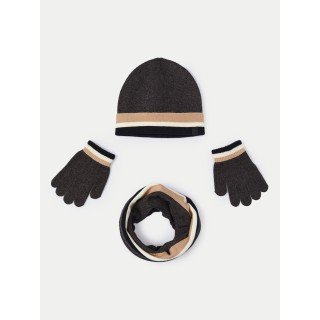Set Mütze, Loop-Schal und Handschuhe Mayoral 10823 Grau