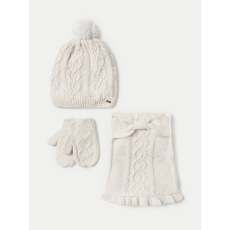 Set Mütze, Schal und Handschuhe Mayoral 10768 Écru