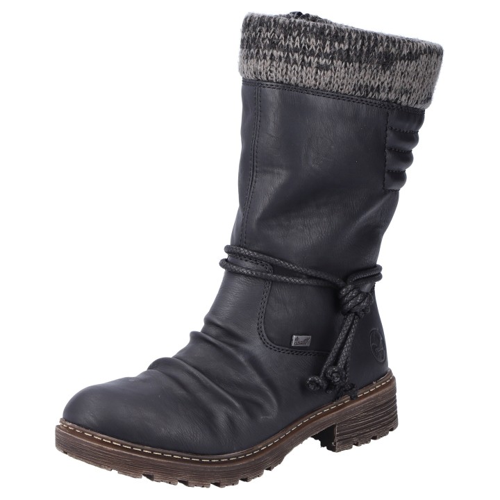 Rieker Winterstiefel, Winterboots, Blockabsatz, TEX-Membran, mit gestricktem Schaftrand