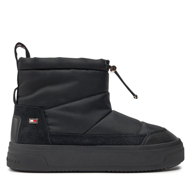 Schneeschuhe Tommy Hilfiger Flag Nylon Mini Snowboot FW0FW08334 Schwarz