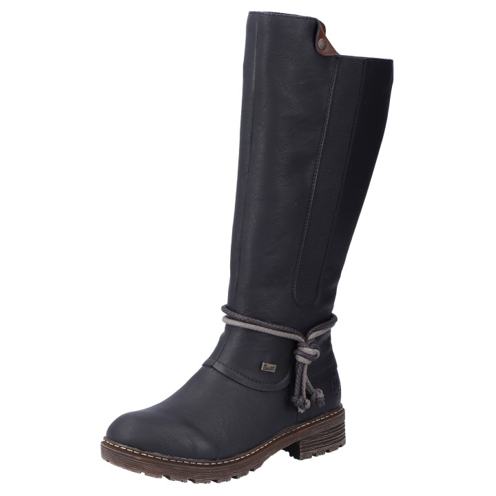 Rieker Winterstiefel, Langschaftstiefel, Blockabsatz, TEX-Membran, seitlicher Stretch