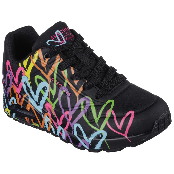 Skechers Sneaker "UNO - HIGHLIGHT LOVE", Freizeitschuh, Halbschuh, Schnürschuh mit Herzchen-Print