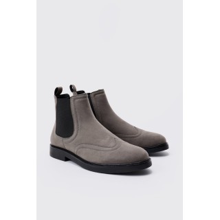 Chelsea-Stiefel aus Wildlederimitat - Grau - 41, Grau