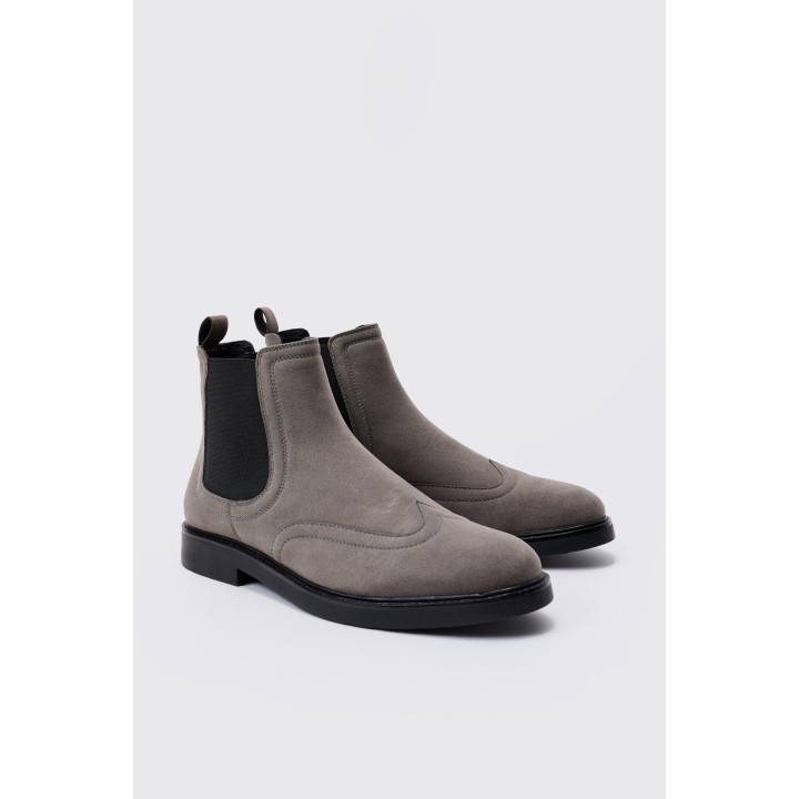 Chelsea-Stiefel aus Wildlederimitat - Grau - 41, Grau