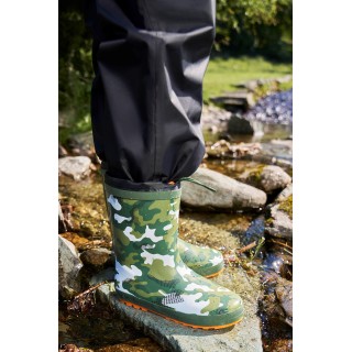 Gemusterte Kinder Winter-Regenstiefel - Khaki