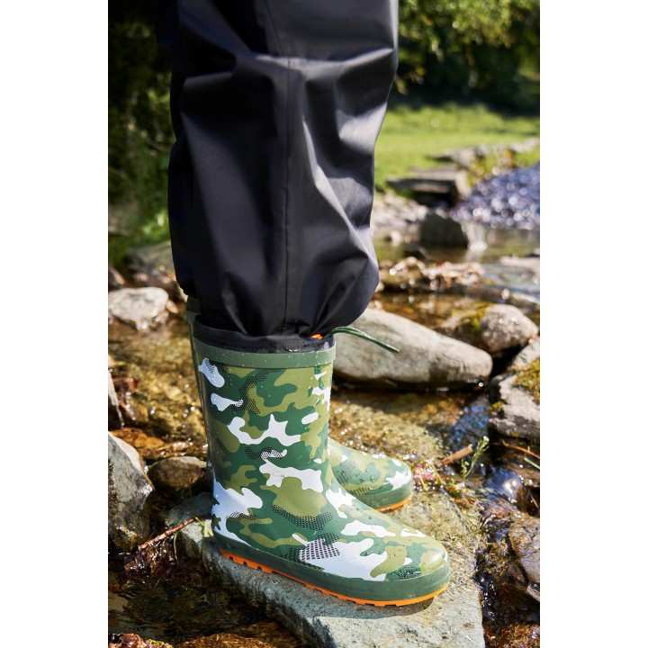 Gemusterte Kinder Winter-Regenstiefel - Khaki