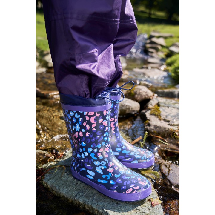 Gemusterte Kinder Winter-Regenstiefel - Violett