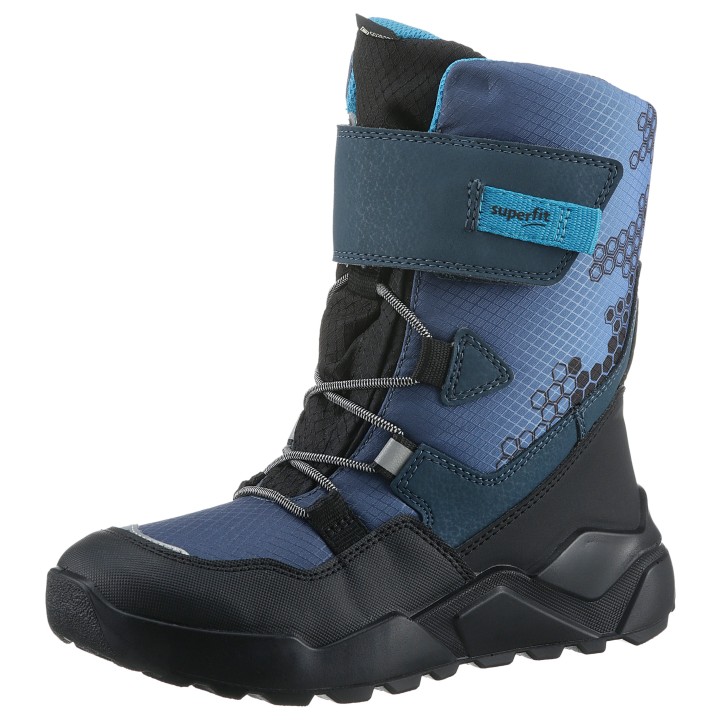 Superfit Winterstiefel "ROCKET WMS: weit", Snowboots, Klettstiefel, Winterschuh mit Schurwolle