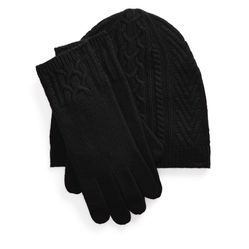 Set Mütze, Schal und Handschuhe LAUREN RALPH LAUREN 454960056002 Schwarz