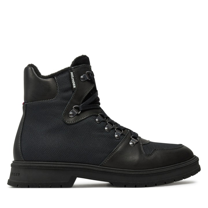 Schnürschuhe Tommy Hilfiger Hilfiger Warm Cordura Mix Boot FM0FM05180 Schwarz