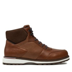 Schnürschuhe Tommy Hilfiger Corporate Warm Outdoor Lth Boot FM0FM05148 Braun