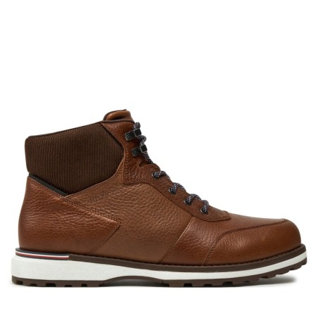 Schnürschuhe Tommy Hilfiger Corporate Warm Outdoor Lth Boot FM0FM05148 Braun