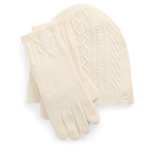 Set Mütze, Schal und Handschuhe LAUREN RALPH LAUREN 454960056001 Écru