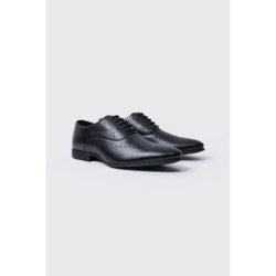 Smarte Derby Schuhe mit perforiertem Detail - Schwarz - 41, Schwarz