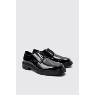 Schwarze Kunstleder-Schuhe - 42, Schwarz