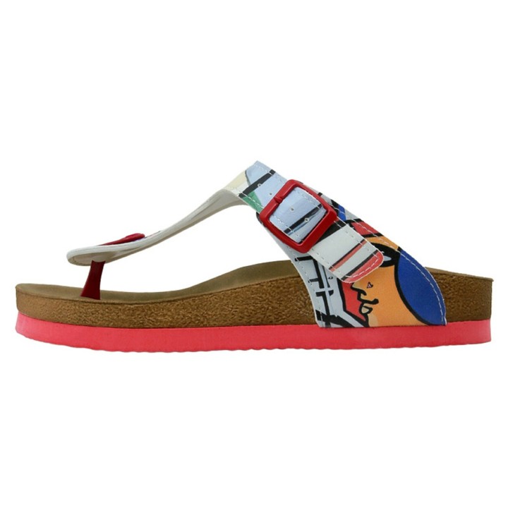 DOGO Zehentrenner "Lila Cubic Faces Damen Sandalen/ Sandaletten / Female", Vegan