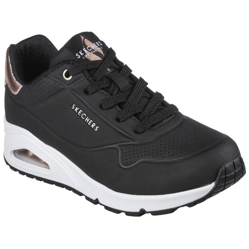Skechers Sneaker "UNO GOLDEN AIR", Freizeitschuh, Halbschuh, Schnürschuh mit Metallic-Einsatz