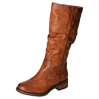 Mustang Shoes Winterstiefel, Langschaftstiefel, Blockabsatz, mit Raffungen am slouchy Schaft