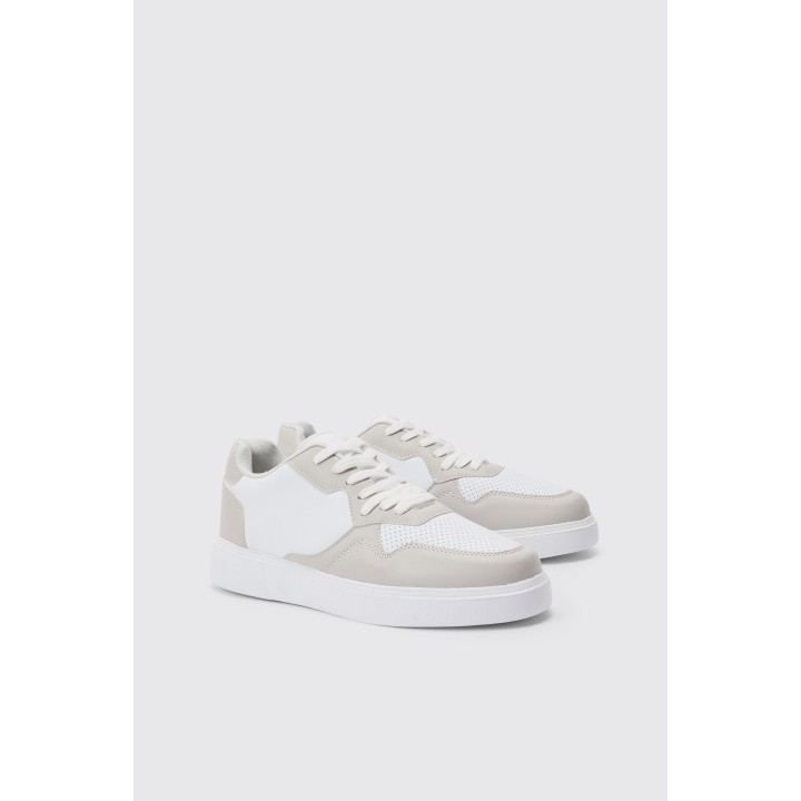 Klobige Sneaker mit Mesh-Einsatz in Hellgrau - 41, Grau