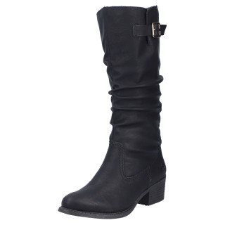 Rieker Winterstiefel, Langschaftstiefel, Blockabsatz, Innenreißverschluss, slouchy Schaft