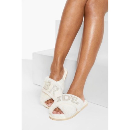 Hausschuhe Mit Bride Verzierung - Cream - L, Cream
