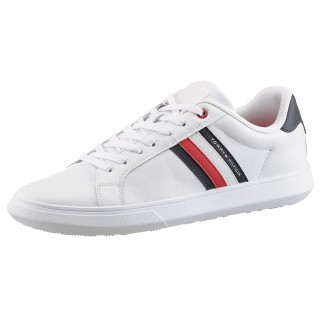 Tommy Hilfiger Sneaker "ESSENTIAL LEATHER CUPSOLE", mit typischen Streifen, Freizeitschuh, Halbschuh, Schnürschuh