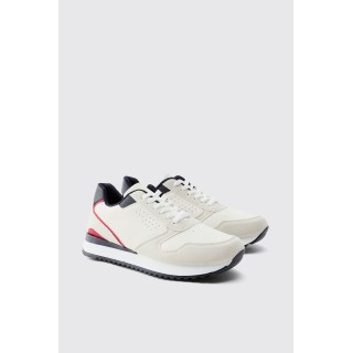 Kontrast-Sneaker - Weiß - 40, Weiß