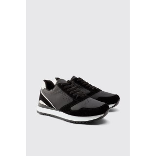 Schwarzer Kontrast-Sneaker - 40, Schwarz