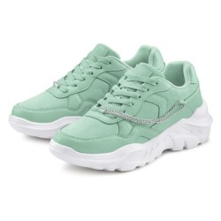 LASCANA Sneaker, mit Chunky-Sohle & Ketten, Schnürhalbschuhe, Freizeitschuhe VEGAN