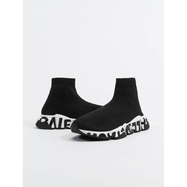 Balenciaga Speed Black Graffiti Sole Sneaker