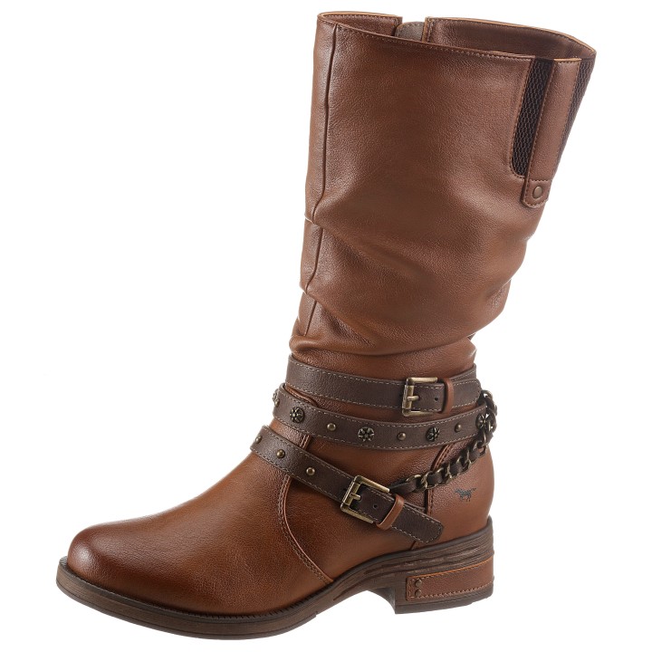 Mustang Shoes Stiefel, mit Nietenband und Zierkette