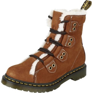 Dr. Martens Boot - 1460 LTT FL - Tan E.H Suede & Tan Buttersoft Wp & Natural Fine Borg - EU36 bis EU39 - für Damen - Größe EU
