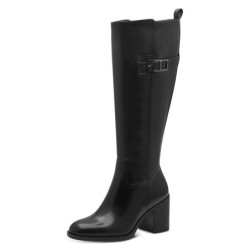 Tamaris Stiefel, Blockabsatz, Langschaftstiefel, Businessstiefel mit Zierschnalle