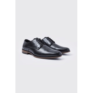 Geschnürte Kunstleder-Schuhe - Schwarz - 41, Schwarz