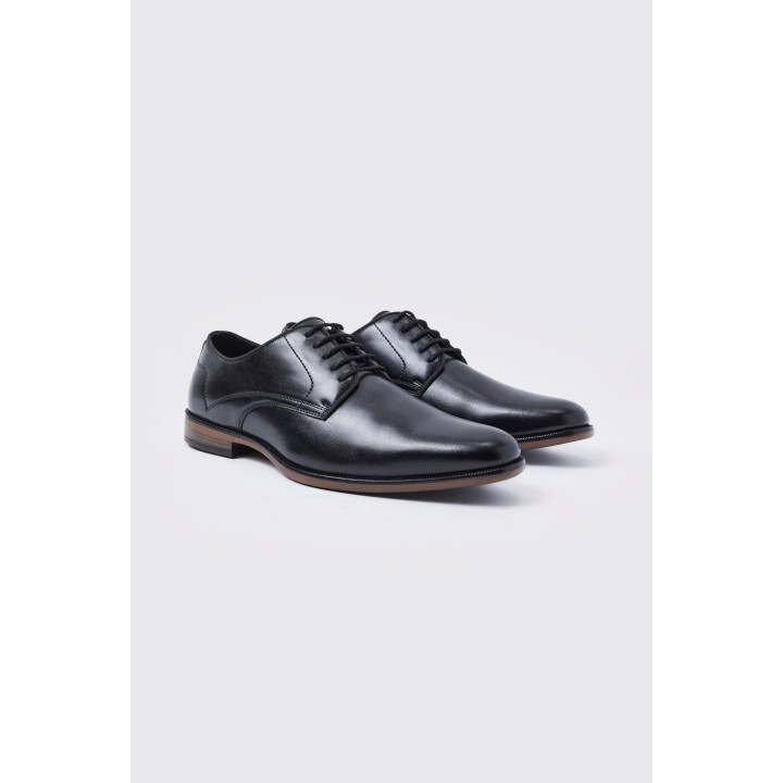 Geschnürte Kunstleder-Schuhe - Schwarz - 41, Schwarz